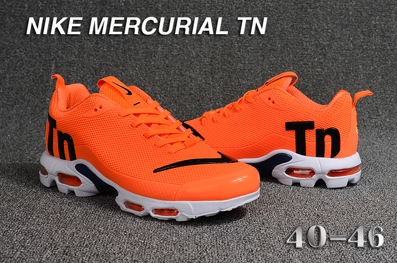 2018 Men Nike Air Max Mercurial TN Orange Black White Shoes - Click Image to Close